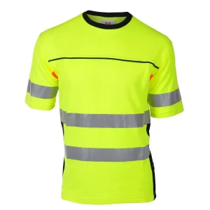 Bergset T-Skjorte HiVis gul/sort kl.2